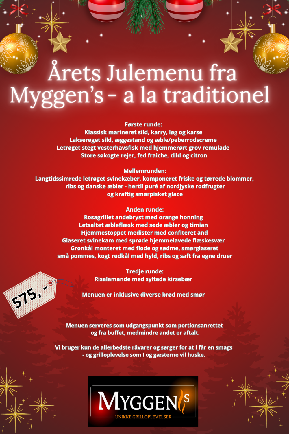 Årets Julemenu fra Myggen's 2025