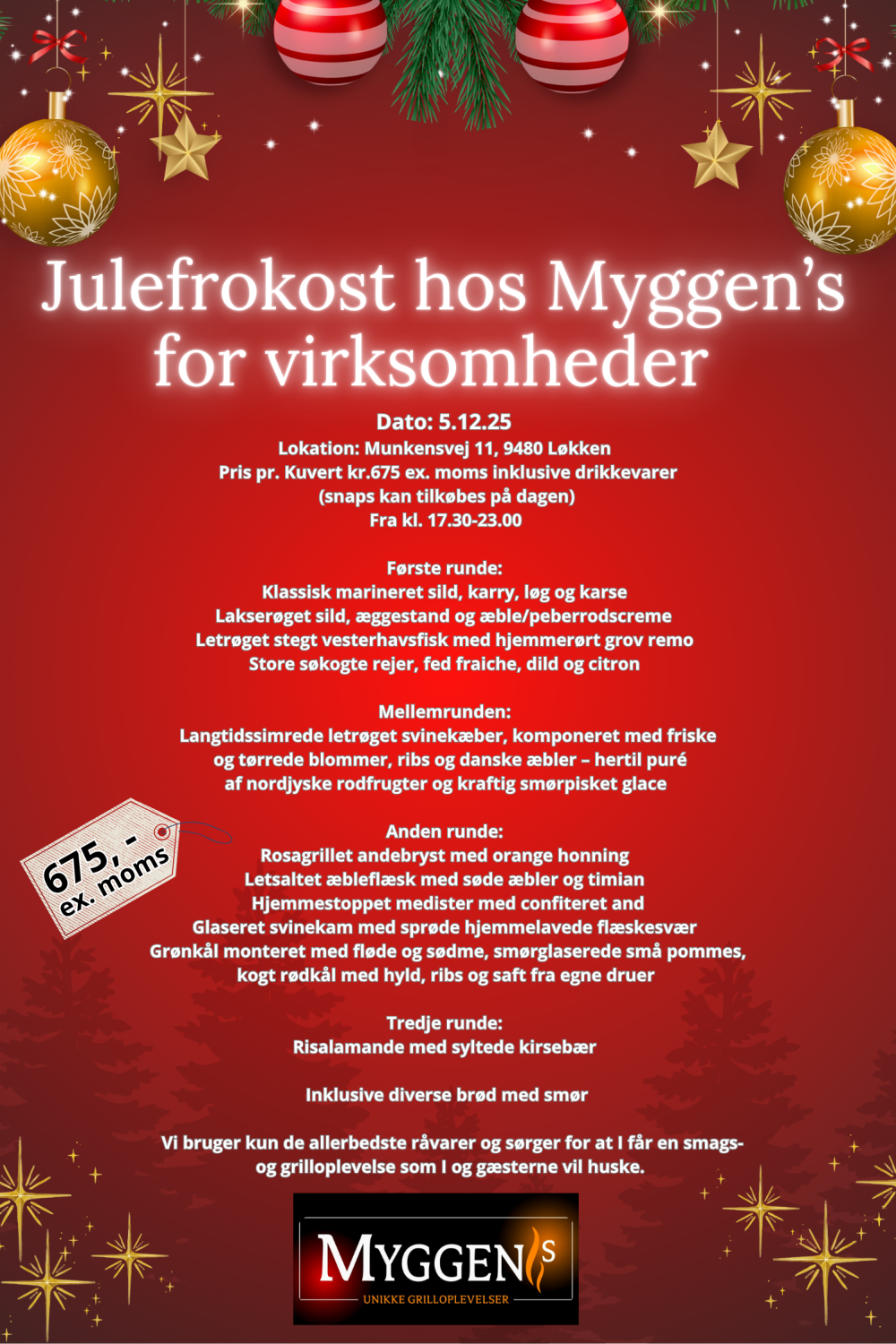 Julefrokost for virksomheder 2025